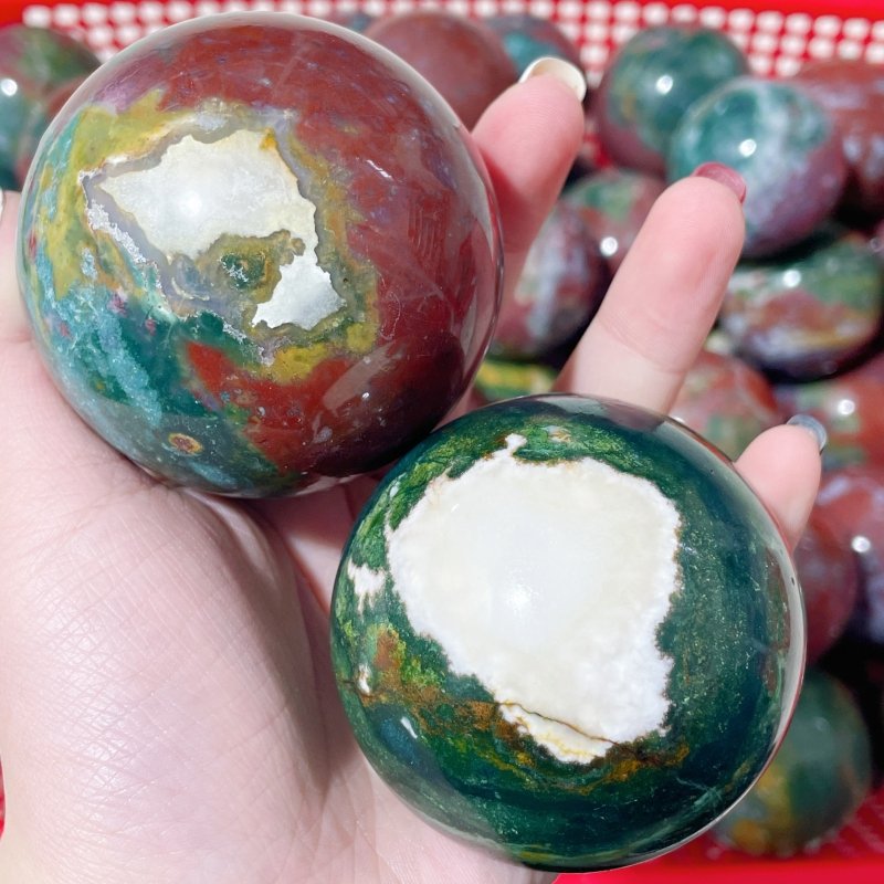 2 - 2.6in Colorful Ocean Jasper Spheres Wholesale - Wholesale Crystals