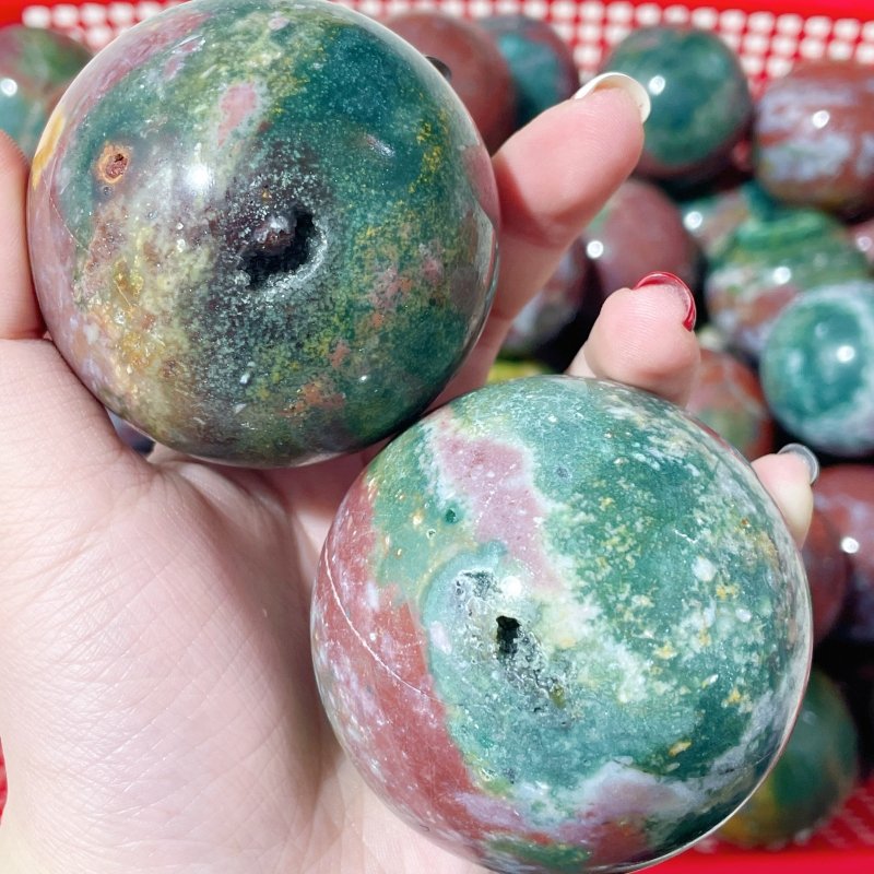 2 - 2.6in Colorful Ocean Jasper Spheres Wholesale - Wholesale Crystals