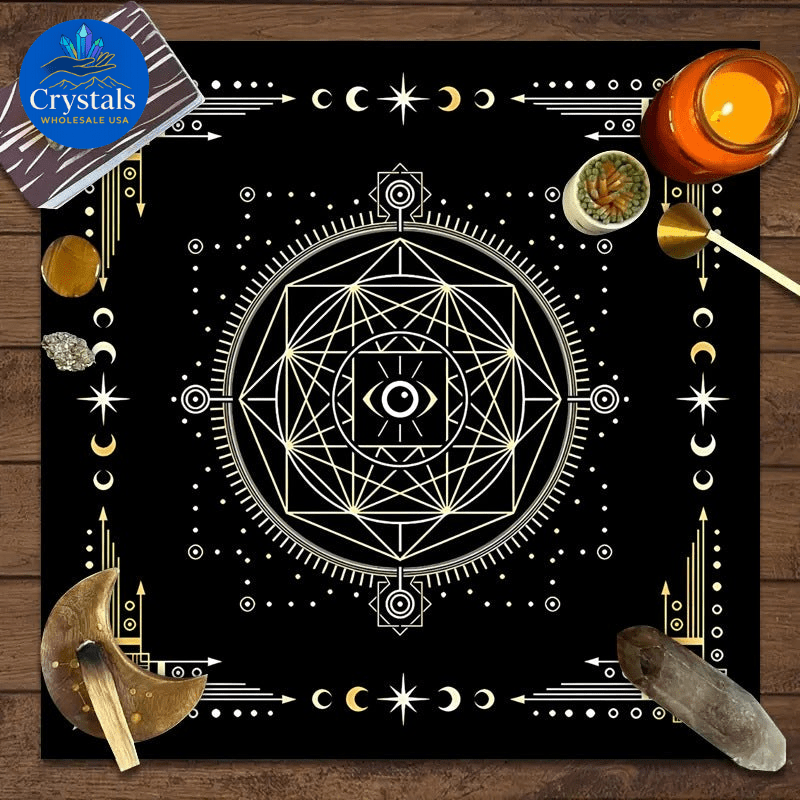 2 Moon Phase Starry Sky Tarot Tablecloth - Wholesale Crystals