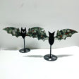 2 Pairs Africa Blood Stone Bat Wing Carving With Stand - Wholesale Crystals
