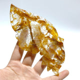 2 Pairs Fire Quartz Butterfly Wing Carving With Stand - Wholesale Crystals