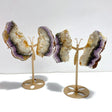 2 Pairs Fluorite Mixed Pyrite Butterfly Wing With Stand 4 - Wholesale Crystals