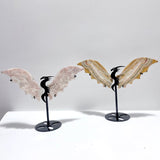 2 Pairs Flying Dragon Wing With Stand Crazy Agate Sakura Flower Agate - Wholesale Crystals