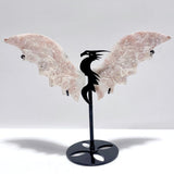 2 Pairs Flying Dragon Wing With Stand Crazy Agate Sakura Flower Agate - Wholesale Crystals