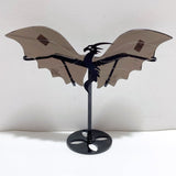 2 Pairs Ice Obsidian Flying Dragon Wing With Stand - Wholesale Crystals