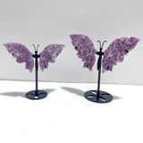 2 Pairs Lepidolite Butterfly Wing Carving With Stand - Wholesale Crystals