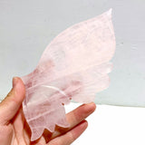2 Pairs Rose Quartz Butterfly Wing Carving With Stand - Wholesale Crystals