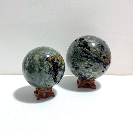 2 Pieces 6th Vein Ocean Jasper Spheres - Wholesale Crystals
