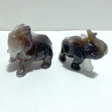 2 Pieces Amethyst Mixed Geode Agate Druzy Elephant Animal Carving A09 - Wholesale Crystals