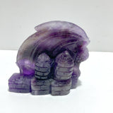 2 Pieces Beautiful Chevron Amethyst Dragon Castle Carving - Wholesale Crystals