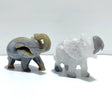 2 Pieces Beautiful Geode Agate Druzy Elephant Carving - Wholesale Crystals