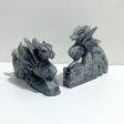 2 Pieces Beautiful Labradorite Flying Dragon Castle Carving -Wholesale Crystals