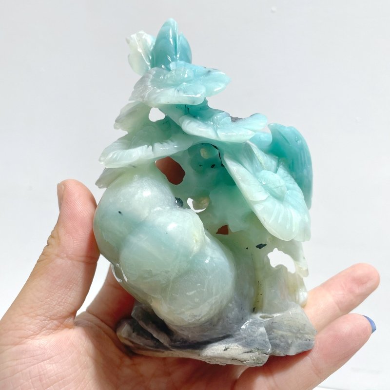 2 Pieces Caribbean Calcite Mixed Pyrite Birds&Flower Carving - Wholesale Crystals