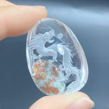 2 Pieces Chinese Dragon Garden Quartz Inner Scene Carving - Wholesale Crystals