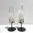 2 Pieces Clear Quartz Point Raw Bottom With Stand 1 - Wholesale Crystals