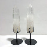 2 Pieces Clear Quartz Point Raw Bottom With Stand 1 - Wholesale Crystals
