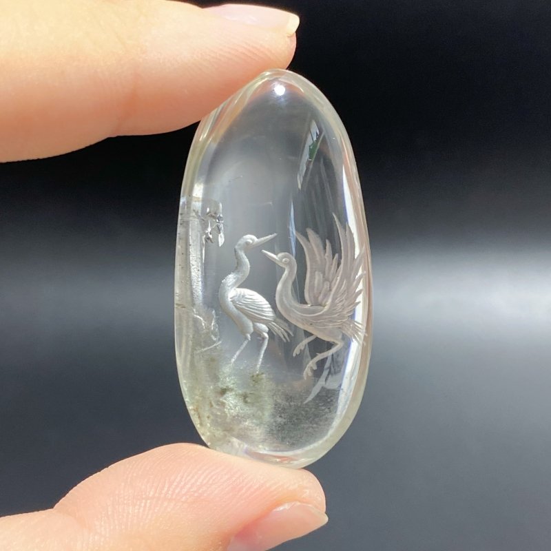 2 Pieces Crane Garden Quartz Inner Scene Carving -Wholesale Crystals