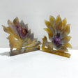 2 Pieces Geode Agate Druzy Nine-tailed Fox Carving 16 -Wholesale Crystals