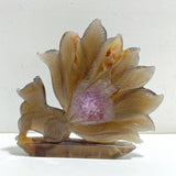 2 Pieces Geode Druzy Agate Nine-tailed Fox Carving -Wholesale Crystals