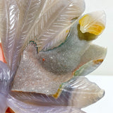 2 Pieces Geode Druzy Agate Nine-tailed Fox Carving -Wholesale Crystals
