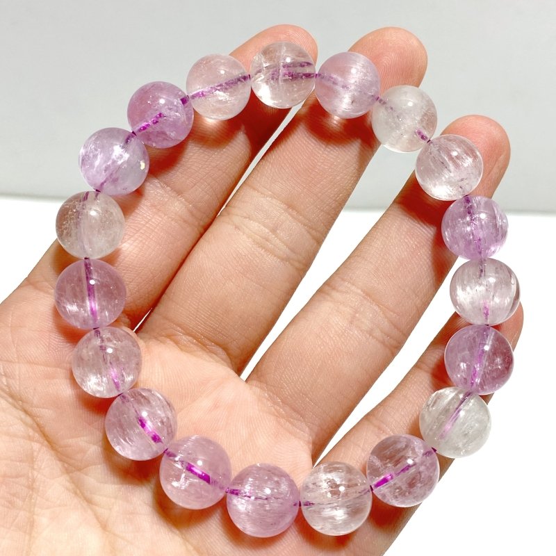 2 Pieces High Quality Clear Flash Purple Spodumene Kunzite Bracelets - Wholesale Crystals