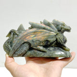 2 Pieces Labradorite Flying Dragon Castle Carving - Wholesale Crystals