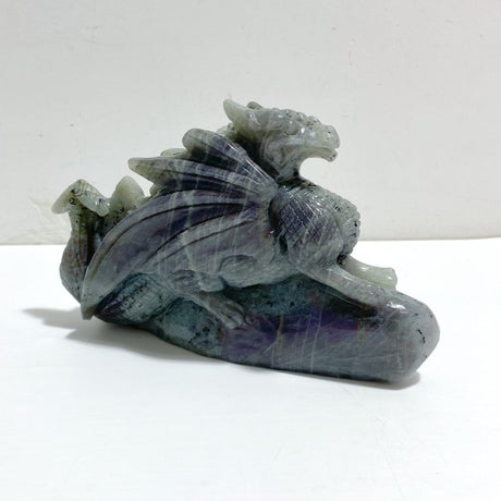 2 Pieces Labradorite Flying Dragon Castle Carving - Wholesale Crystals