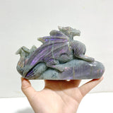 2 Pieces Labradorite Flying Dragon Castle Carving - Wholesale Crystals