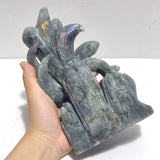 2 Pieces Labradorite Nine - tailed Fox Carving - Wholesale Crystals