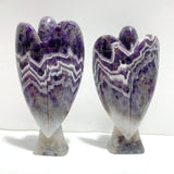 2 Pieces Large Chevron Amethyst Angel Carving - Wholesale Crystals