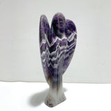 2 Pieces Large Chevron Amethyst Angel Carving - Wholesale Crystals