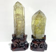 2 Pieces Large Citrine Mountain Tower Raw Bottom With Stand - Wholesale Crystals