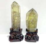 2 Pieces Large Citrine Mountain Tower Raw Bottom With Stand - Wholesale Crystals