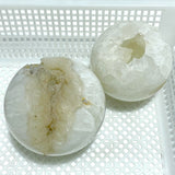 2 Pieces Large Geode Druzy Agate Spheres - Wholesale Crystals