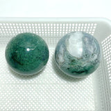 2 Pieces Large Moss Agate Spheres(13 - 14CM) - Wholesale Crystals