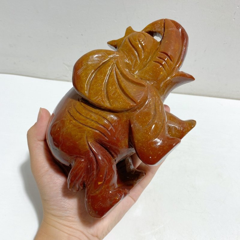 2 Pieces Large Ocean Jasper Elephants Crystal Carving -Wholesale Crystals