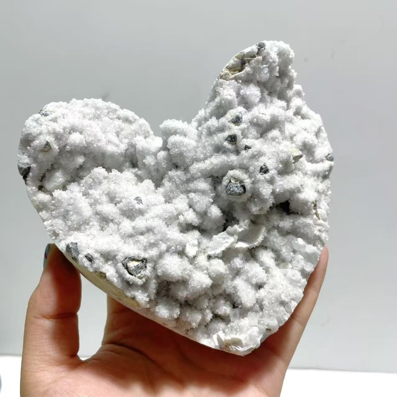 2 Pieces Large Quartz Cluster Heart - Wholesale Crystals