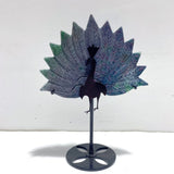 2 Pieces Peacock Crystal Carving With Stand Fluorite Ruby In Kyanite - Wholesale Crystals