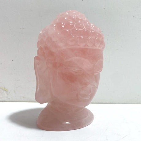 2 Pieces Rose Quartz Buddha Head Carving - Wholesale Crystals
