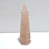 2 Pieces Rose Quartz Wenchang Tower 9 - level Pagoda - Wholesale Crystals