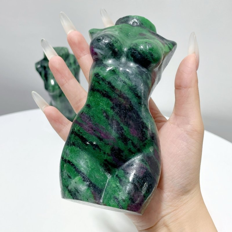 2 Pieces Ruby Zoisite Goddess Carving - Wholesale Crystals