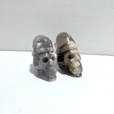 2 Pieces Sakura Flower Agate Christmas Hat Skull Carving - Wholesale Crystals
