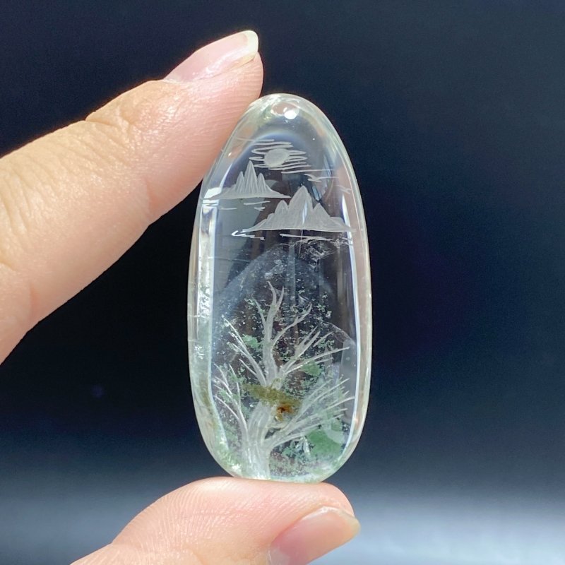 2 Pieces Scenery Garden Quartz Inner Scene Carving -Wholesale Crystals