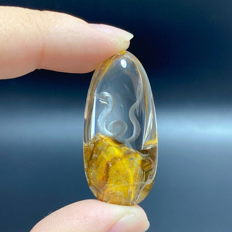 2 Pieces Snake Garden Quartz Inner Scene Carving -Wholesale Crystals