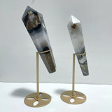 2 Pieces Volcano Agate Scepter Wand With Stand (UV Reactive) - Wholesale Crystals