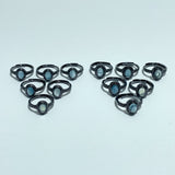 2 Styles Aquamarine Black Rings Wholesale - Wholesale Crystals