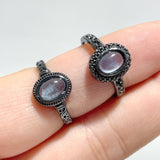 2 Styles Aquamarine Black Rings Wholesale - Wholesale Crystals