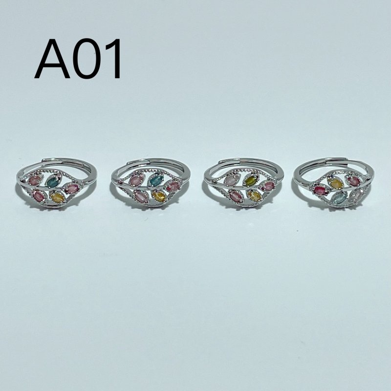 2 Styles Colorful Tourmaline Ring Wholesale - Wholesale Crystals