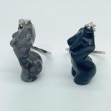 2 Types 4cm Goddess Carving Keychain Yooperlite Obsidian -Wholesale Crystals