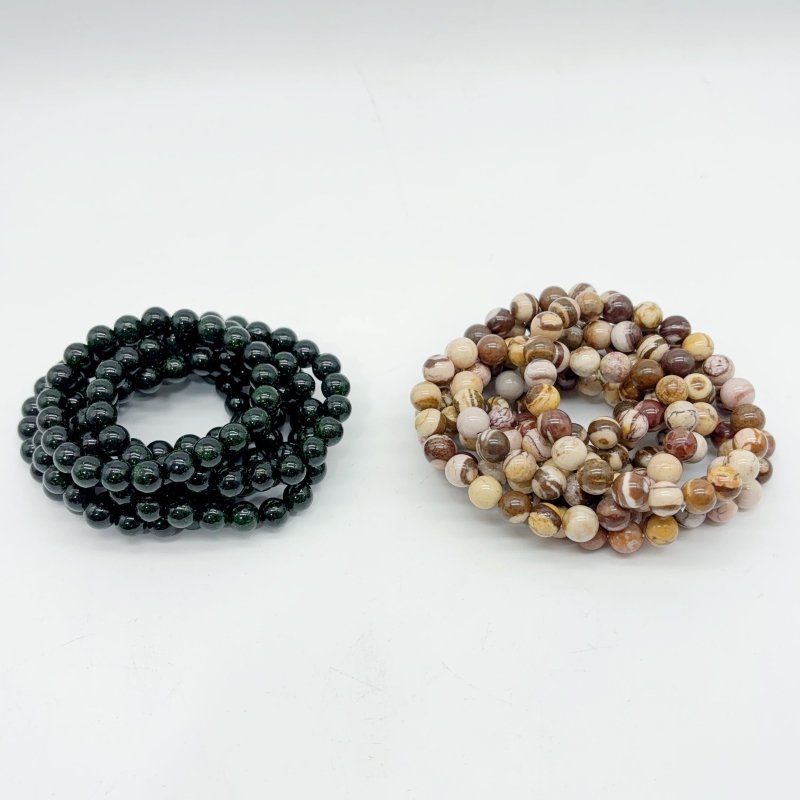 2 Types Bracelet Green Sandstone Australia Zebra Jasper Bracelet Wholesale -Wholesale Crystals